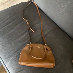 Coach brown crossbody leather bag